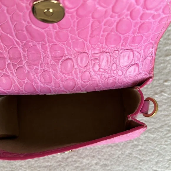 By Far leather Mini Embossed Leather Bag in pink - Picture 5 of 6